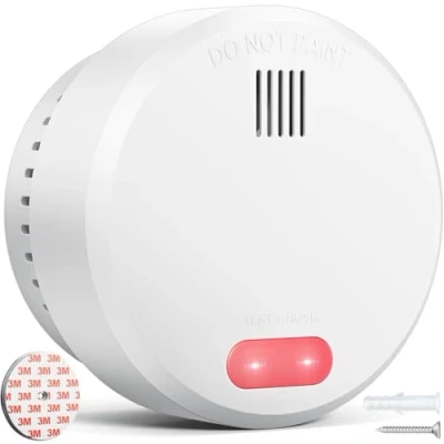 Image of Smoke Alarm 10 Year Battery, DIN EN 14604 Test Victories Detector, Fire Alarm, Self Adhesive, 85 dB 1 Set