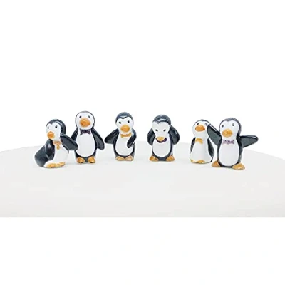 Image of Anniversary House 6pcs Penguin Plastic Cake Topper Picks Christmas Decorations, Toppers, Yule Log Traditional Non Edible BX311 UK