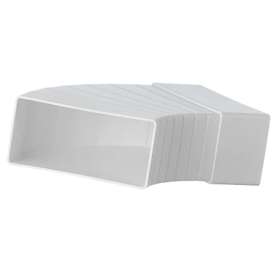 Image of Steinberg14 White 110x55mm / 4x2 inch 15 60 Horizontal Elbow Flat Channel Bend Rectangular Plastic Ducting Adaptor