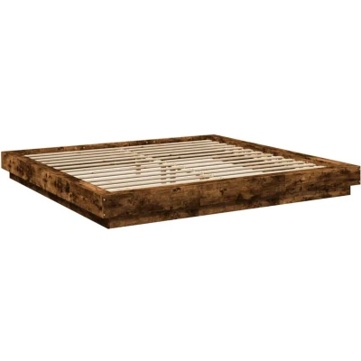 Image of vidaXL Bed Frame without Mattress Smoked Oak 200x200 cm
