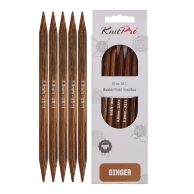 Image of KnitPro Knitting Pins, Wood, Assorted, 8mm
