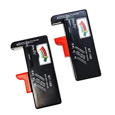 Image of TOPWAY 2X Battery Tester, Universal Analogue Checker for AA, AAA, C, D, 9V, 1.5V Button Cell Batteries (Model: BT 168) 452100