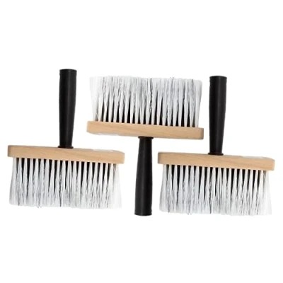 Image of 3 Pack Masonry Brush 6&quot; Wall and Paste Fence Paint for Stains, Varnishes, Painting Wood, More, Home Garden DIY, Effective Coverage, Comfortable Soft Grip Handle
