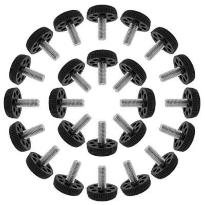 Image of M10 x 25 35 mm Screw on Levelling Legs Floor Protector Adjustable for Home Furniture Office Table Sofa Leg 24 Pack