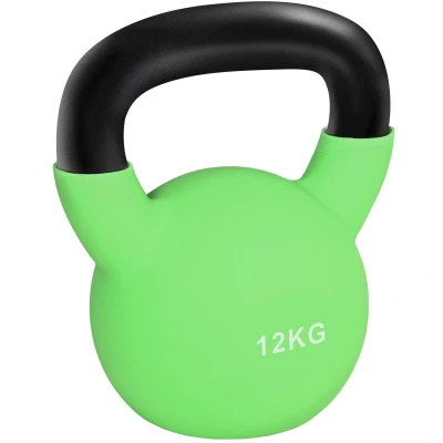 Image of HOMCOM Soft Kettlebell, 12kg Kettle Bell with Non Slip Handle for Home Gym Weight Lifting and Strength Training, Green