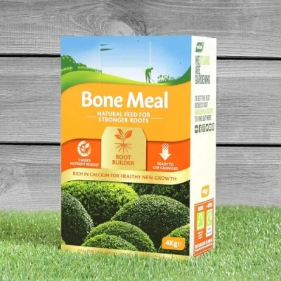 Image of indigo Garden Bone Meal Plant Feed Fertiliser Easy to Use Food 4kg Bonemeal Granules for Plants. Rich in Calcium Healthy Strong New Growth. Ideal Trees