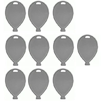 Image of Silver Colour Plastic Balloon Shaped Weights Pk of 10