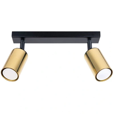 Image of Winx 2 Light Twin Ceiling Spotlight Black, Gold