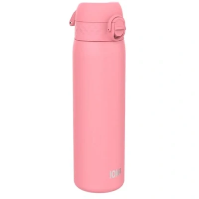 Image of Ion8 Vacuum Insulated Steel Water Bottle, 500 ml/18 oz, Leak Proof, Easy to Open, Secure Lock, Dishwasher Safe, Fits Cup Holders, Carry Handle, Scratch Resistant, Metal Rose Pink