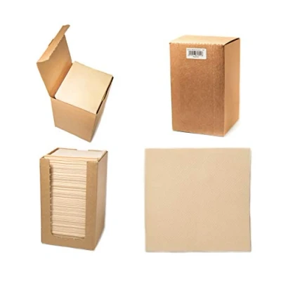Image of Alvotex Chic Airlaid 100 Cocktail Napkins, 1/4 Fold Fabric Like, Disposable Napkin, Cream, 20 x cm