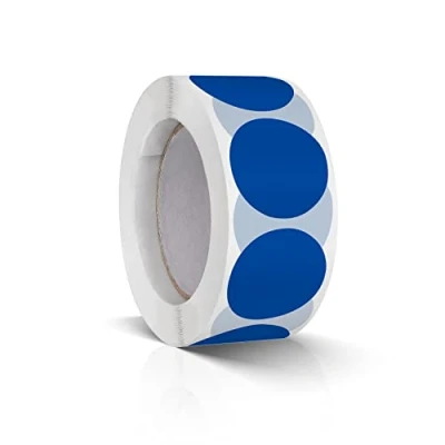 Image of Round Stickers Blue 25 mm Circle Labels Colour Coding Dot Vinyl Floor Sticker Waterproof Removable Roll of 500