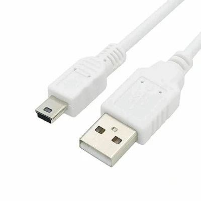 Image of Mr Gadget Solutions® 2 Meter USB A to Mini B Cable, B, 2.0, Male Connector/Male Connector, White