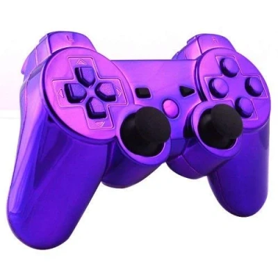 Image of OSTENT Full Controller Shell Case Housing Button Kit Compatible for Sony PS3 Bluetooth Color Purple