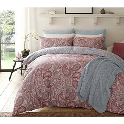 Image of Sleepdown Paisley Purple Duvet Cover &amp; Pillowcase Set Bedding Digital Print Quilt Case Single Double King Bedroom Daybed (Single)