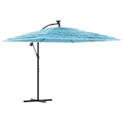 Image of vidaXL Garden Parasol with Steel Pole Blue 269x269x235 cm