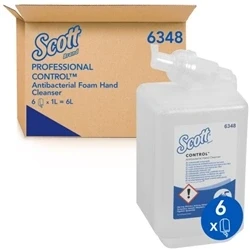 Image of Kleenex Antibacterial Foam Hand Soap Refill 1 Litre (6 Pack) 6348