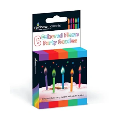 Image of Boxer Gifts Colour Flame 6 Party Candles, Multi, One