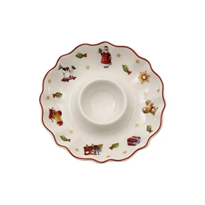 Image of Villeroy &amp; Boch Toy&#039;s Delight Egg Cup Red and White, Microwave Safe, Christmas Decoration, Gift, Home Decor, Toys Plate, Premium Porcelain