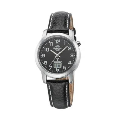 Image of Master Time women&#039;s watch, radio, basic series, leather wrist black, MTLA 10577 24L