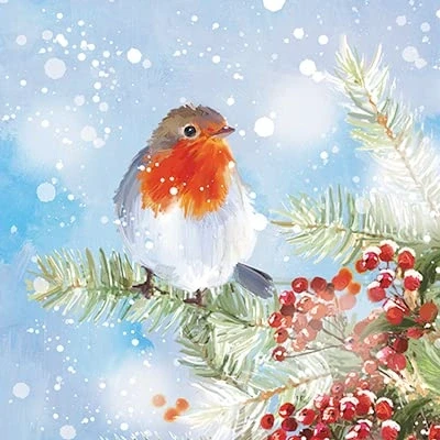 Image of GBCC Ling Design Pack of 6 Artistic Charity Christmas Cards &#039;Painted Robin&#039; 1 Illustrated From The Great British Card Company, 141 x mm