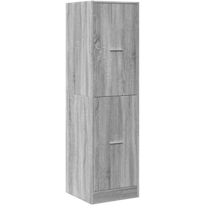 Image of vidaXL Grey Sonoma Apothecary Cabinet 4 Drawer Engineered Wood Storage Chest for Living Room, Office, Kitchen 40x41x144.5 cm