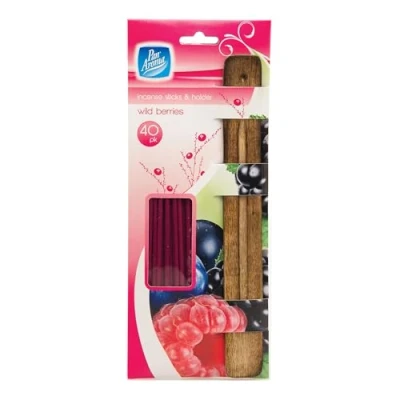 Image of Pan Aroma Wild Berries Incense Sticks &amp; Holder 40Pk