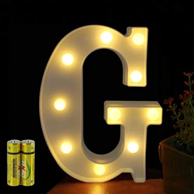 Image of HONPHIER® Letter Lights Decorative LED Alphabet Marquee Decoration Light Up Sign Night Battery Operated for Birthday Party Wedding Receptions Holiday Bar Home Bedroom Bath Decor (G)
