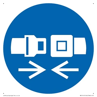 Image of Mandatory: Wear safety belts Sign 150x150mm S15