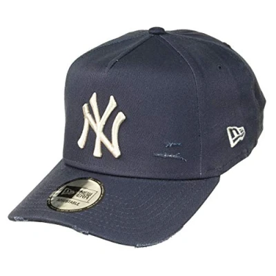 Image of New Era York Yankees 9forty A Frame Adjustable Cap Distressed Navy/Stone One Size