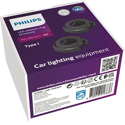 Image of Philips adapter rings type I for LED headlight bulbs (H7), black