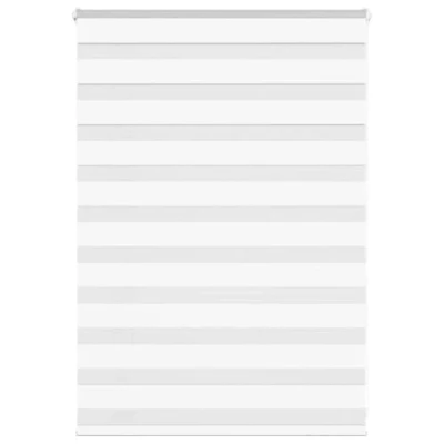 Image of vidaxl zebra roller blind white 100x100 cm polyester light adjustable modern blinds for windows or walls