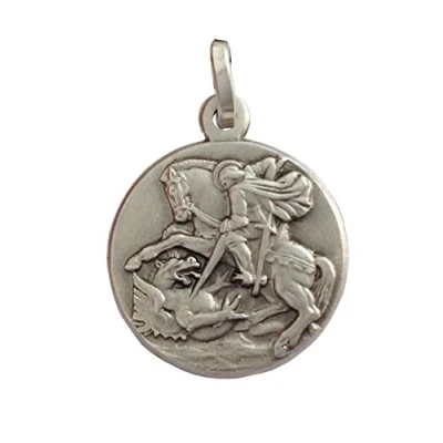 Image of 925 Sterling Silver Saint George Medal The Patron Saints Medals