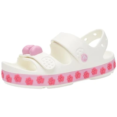 Image of Crocs Crocband Cruiser PET Pool slides for kids, Size: 11K, White/pink tweed Synthetics
