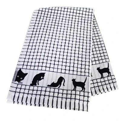 Image of Samuel Lamont Tea Towel, Cotton, Midnight Black, One Size
