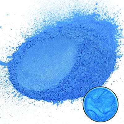 Image of MOSUO Mica Powder Pigments, 50g Magic Blue Soap Dye Epoxy Resin Pigment Powder, Metallic Sparkle Natural Mineral Glitter for Candles Bath Bombs Art Cosmetic Nail Makeup Polyurethane Paint