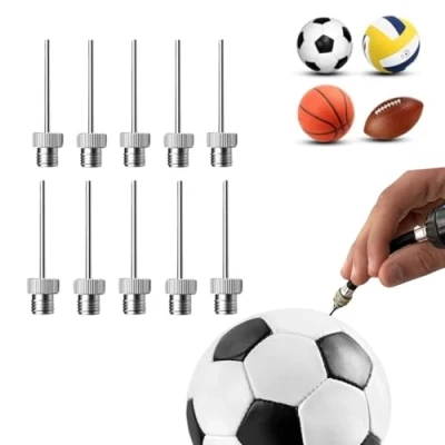 Image of Lionstrike Stainless Steel Ball Pump Needle, Football Inflator Needle with Side Holes For Inflating Various Sports Balls (10 Pack Set)