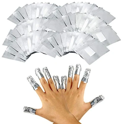 Image of Qiuyan 100pcs Nail Foil Gel Wraps Polish Remover Art Soak off Acrylic Removal No Acetone