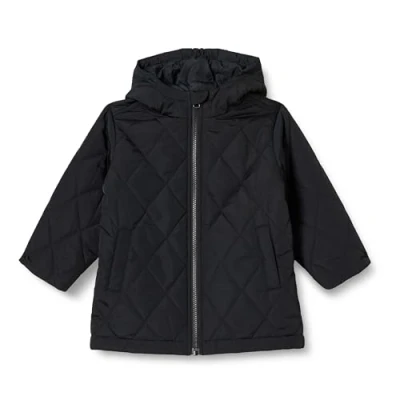 Image of Amazon Essentials Unisex Kids&#039; Long Quilted Jacket, Black, 10 Years