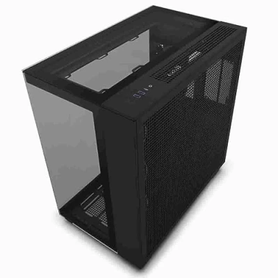 Image of NZXT H9 Elite CM H91EB 01 Dual Chamber ATX Mid Tower PC Gaming Case Includes 3 x 120mm F120 RGB Duo Fans with Controller Glass Front, Top &amp; Side Panels 360mm Radiator Support Cable Management Black