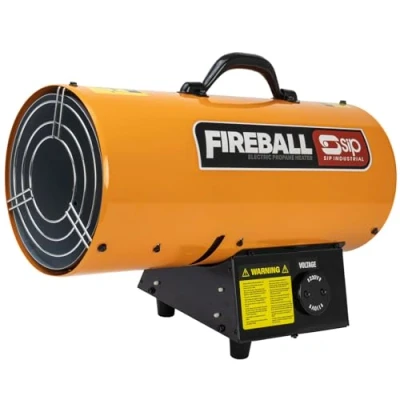Image of SIP FIREBALL DV125 Propane Gas Space Heater, Electric 230V / 110V Dual Voltage, 36.6kW 125,000 BTU/hr, 32,500ft3 Heating Area