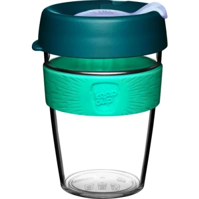 Image of KeepCup Original, Lightweight Plastic Reusable Coffee Cup with Splashproof Sipper Lid 12oz/340ml Eventide