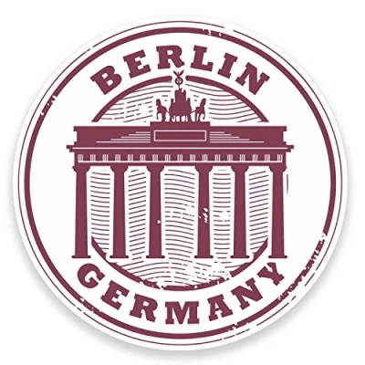 Image of 2 x 10cm Berlin Germany Vinyl Sticker Luggage Travel Tag German Label Fun #9179 (10cm Wide High)