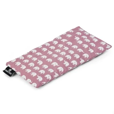 Image of Yoga Studio Organic Elephant Eye Pillow 23cm x 12/13cm, Lavender &amp; Linseed Scented for Tired Eyes, and Headaches (Dusty Pink Elephant)