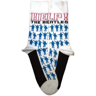 Image of Rock Off officially licensed products The Beatles Help Silhouettes Repeat Ankle Socks One Size
