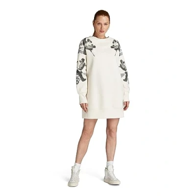 Image of G STAR RAW Women&#039;s Loose graphic sweat dress r long sleeve, Beige (eggnog D24549 D425 G076), S