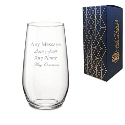 Image of Personalised Engraved 390ml Infinity High Ball Gift Box Wedding Birthday Christmas
