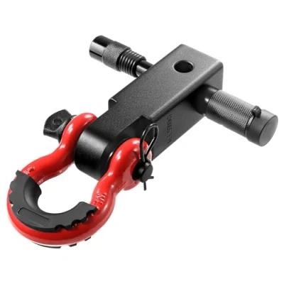 Image of VEVOR Shackle Hitch Receiver, Fits 2&quot; Receivers, 66000 lbs Breaking Strength, D Ring with Trailer Lock Pin, Heavy Duty Towing Accessories for Trucks, Jeeps, Off Road Vehicle Recovery