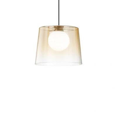 Image of Fade Dome Pendant Ceiling Light Glass Amber Shade