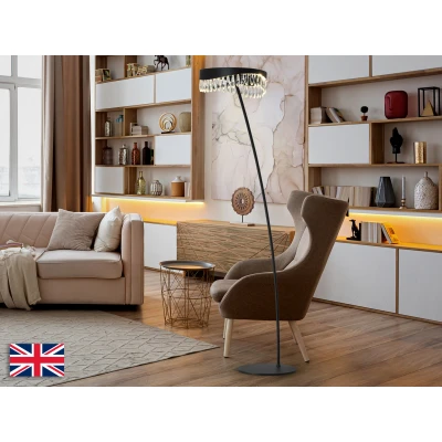 Image of Selene LED Integrated Floor Lamp Matt Black 3000K