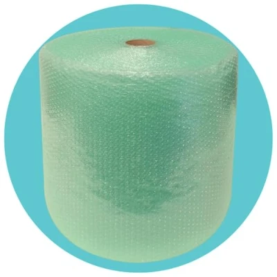Image of Triplast Decayable Green Bubble Wrap Roll (500mm x 100m) Small Air Cushioning for Moving House, Fragile Item Packaging and Protective Wrapping Shipping &amp; Storage